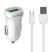 شارژر فندکی الدینیو مدل DL-C17 همراه با کابل microUSB