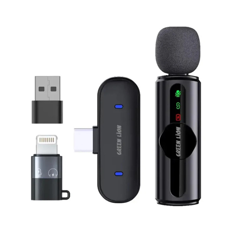 میکروفن بی سیم گرین لاین مدل GM-75X با درگاه اتصال USB-C/لایتنینگ/USB-A