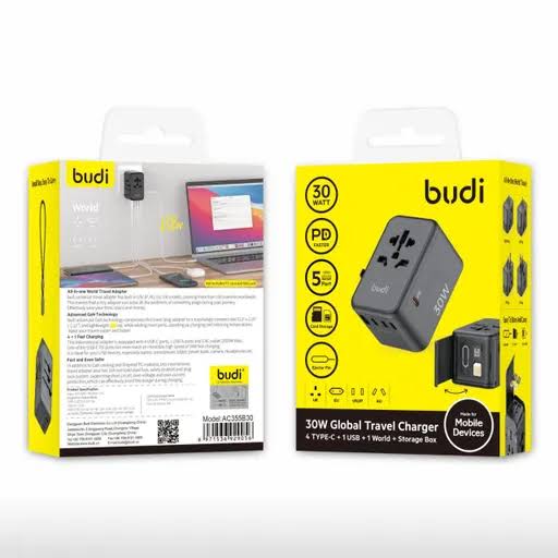 شارژر دیواری 30 وات بودی مدل Budi AC355B30