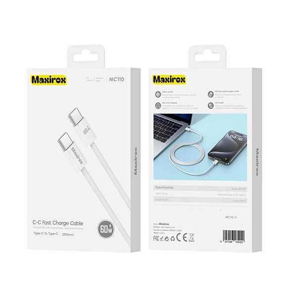 کابل USB-C مکسیروکس مدل MC110 طول 1.2 متر