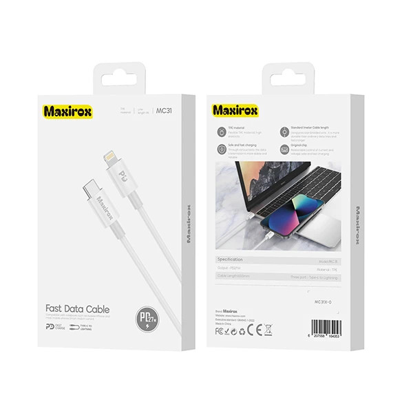 کابل تبدیل USB-C مکسیروکس مدل MC31 طول 1.2 متر